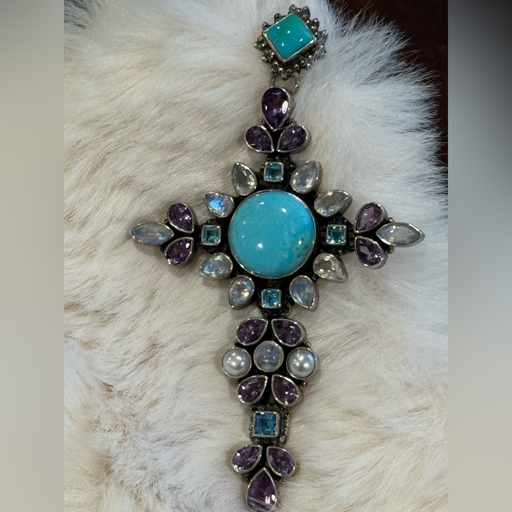 Nicky Butler 925 Sterling Silver Cross Pendant – Designer Statement Piece - Picture 3 of 6